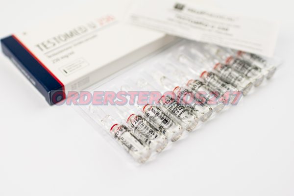 Vial of TESTOMED U 250 by Deus Medical containing 250mg/ml of Testosterone Undecanoate, used for hormone replacement therapy and performance enhancement