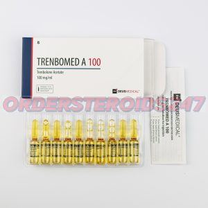 TRENBOMED A 100 (Trenbolone Acetate) by Deus Medical, an anabolic steroid containing 100 mg Trenbolone Acetate per vial, widely used for muscle growth, strength, and fat loss