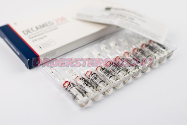 DECAMED 250 (Nandrolone Decanoate) by Deus Medical, an anabolic steroid containing 250 mg Nandrolone Decanoate per vial, commonly used for muscle mass increase and joint health support