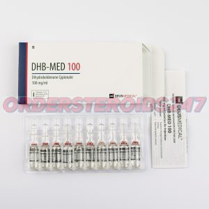 DHB-MED 100 vial by Deus Medical. Contains Dihydroboldenone Cypionate 100mg/ml. Injectable anabolic steroid for muscle growth and strength