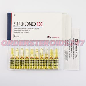 3-TRENBOMED 150 vial by Deus Medical. Trenbolone Blend 150mg/ml. Powerful injectable anabolic steroid mix for muscle gain and strength enhancement