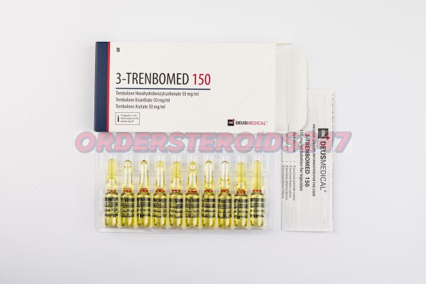 3-TRENBOMED 150 vial by Deus Medical. Trenbolone Blend 150mg/ml. Powerful injectable anabolic steroid mix for muscle gain and strength enhancement