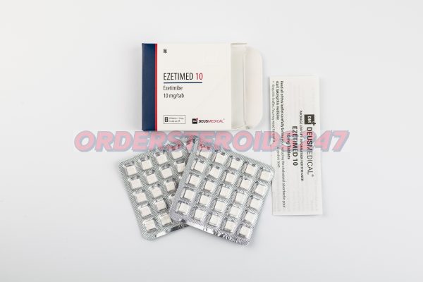 EZETIMED 10 (Ezetimibe) by Deus Medical, a cholesterol absorption inhibitor containing 10 mg per tablet, used to lower LDL cholesterol levels and improve heart healthEZETIMED 10 (Ezetimibe) by Deus Medical, a cholesterol absorption inhibitor containing 10 mg per tablet, used to lower LDL cholesterol levels and improve heart health