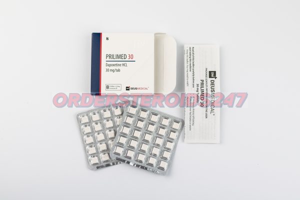 PRILIMED 30 (Dapoxetine HCL) by Deus Medical, a selective serotonin reuptake inhibitor containing 30 mg per tablet, used to treat premature ejaculation in men